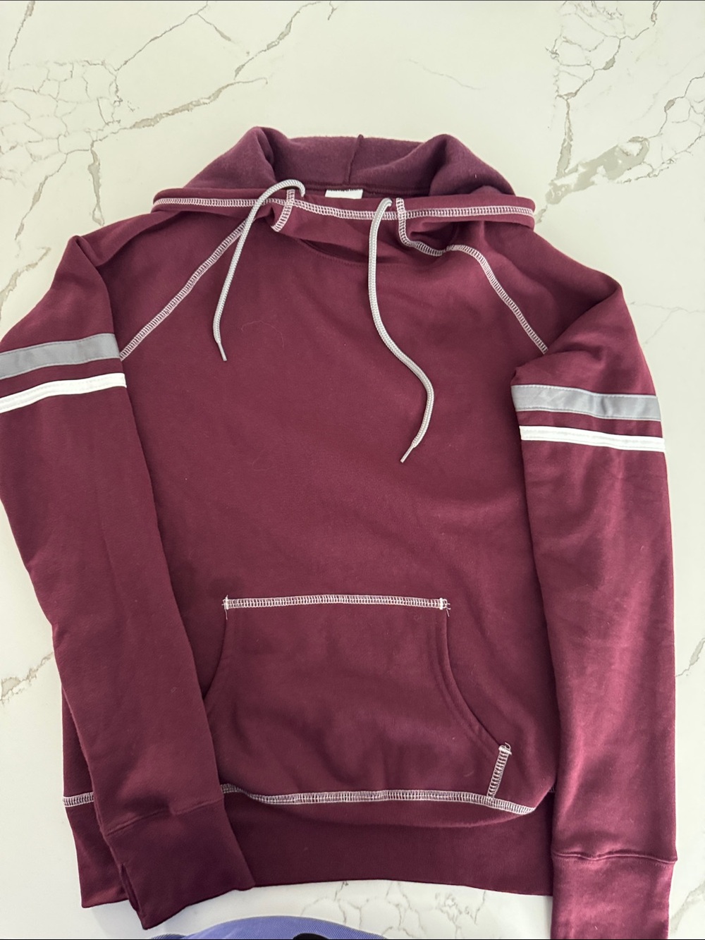 Unisex Maroon Hooded Sweatshirt with Contrast Trim